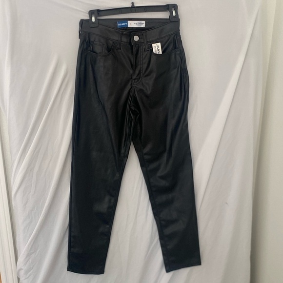 Old Navy OG Leather pleather zip pants NWT size 0 - Picture 1 of 5